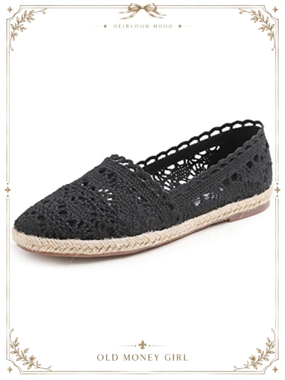 Women's Close Toe Espadrilles Comfort Breathable Slip On Flats Shoes Crochet